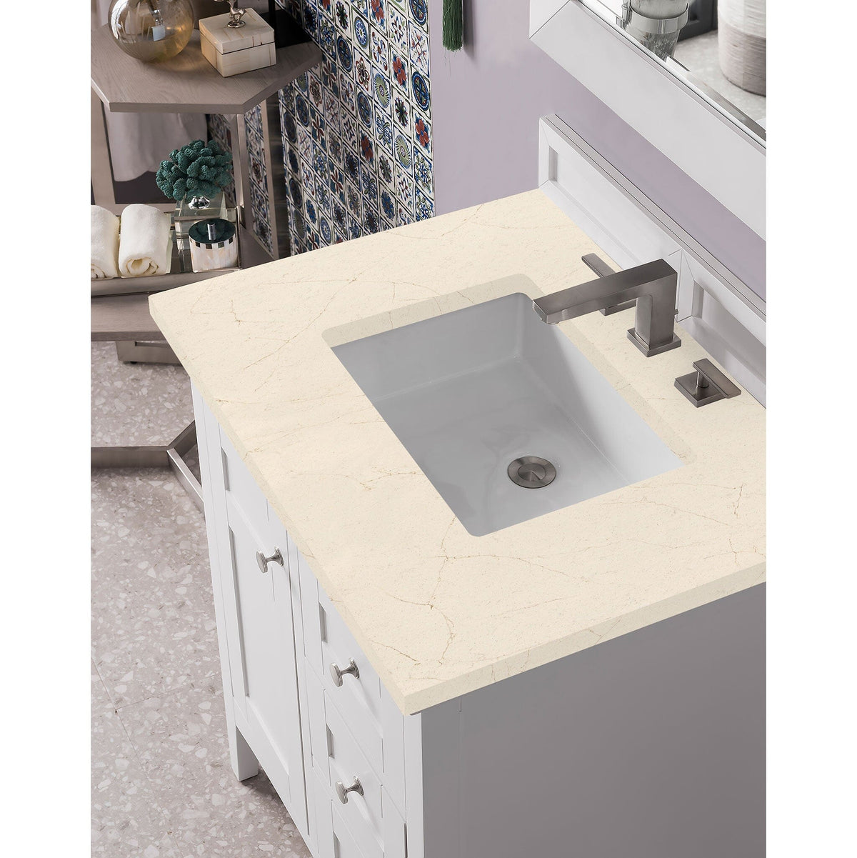 30" Palisades Single Bathroom Vanity, Bright White - vanitiesdepot.com