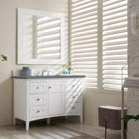 48" Palisades Single Bathroom Vanity, Bright White w/ Cala Blue Top