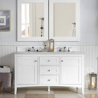 60" Palisades Double Bathroom Vanity, Bright White - vanitiesdepot.com