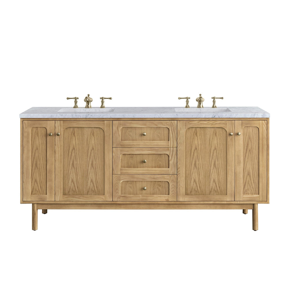 72" Laurent Double Vanity, Light Natural Oak Vanities Depot