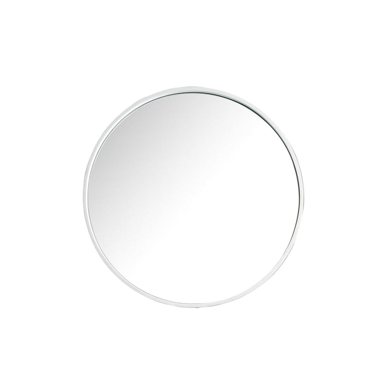 28" Montreal Round Mirror, Glossy White - vanitiesdepot.com