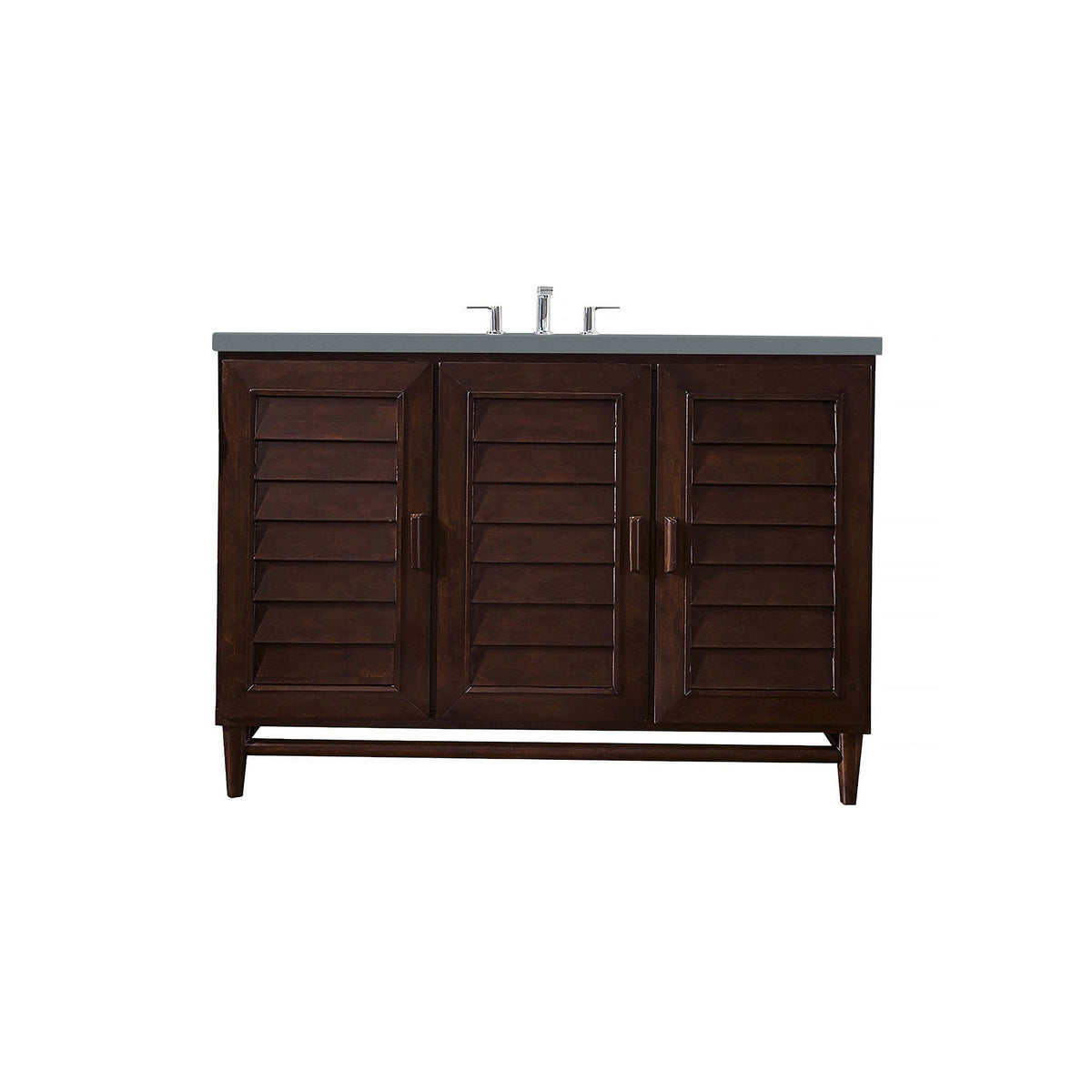 48" Portland Single Bathroom Vanity, Burnished Mahogany w/ Cala Blue Top
