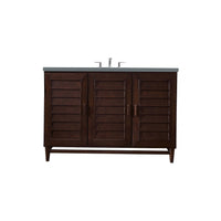 48" Portland Single Bathroom Vanity, Burnished Mahogany w/ Cala Blue Top