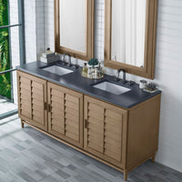 72" Portland Double Bathroom Vanity, Whitewashed Walnut - vanitiesdepot.com