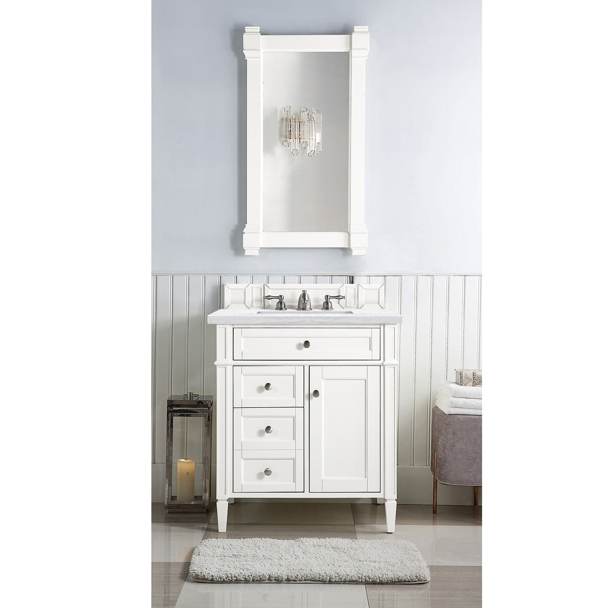 30" Brittany Single Bathroom Vanity, Bright White