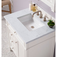 30" Brittany Single Bathroom Vanity, Bright White