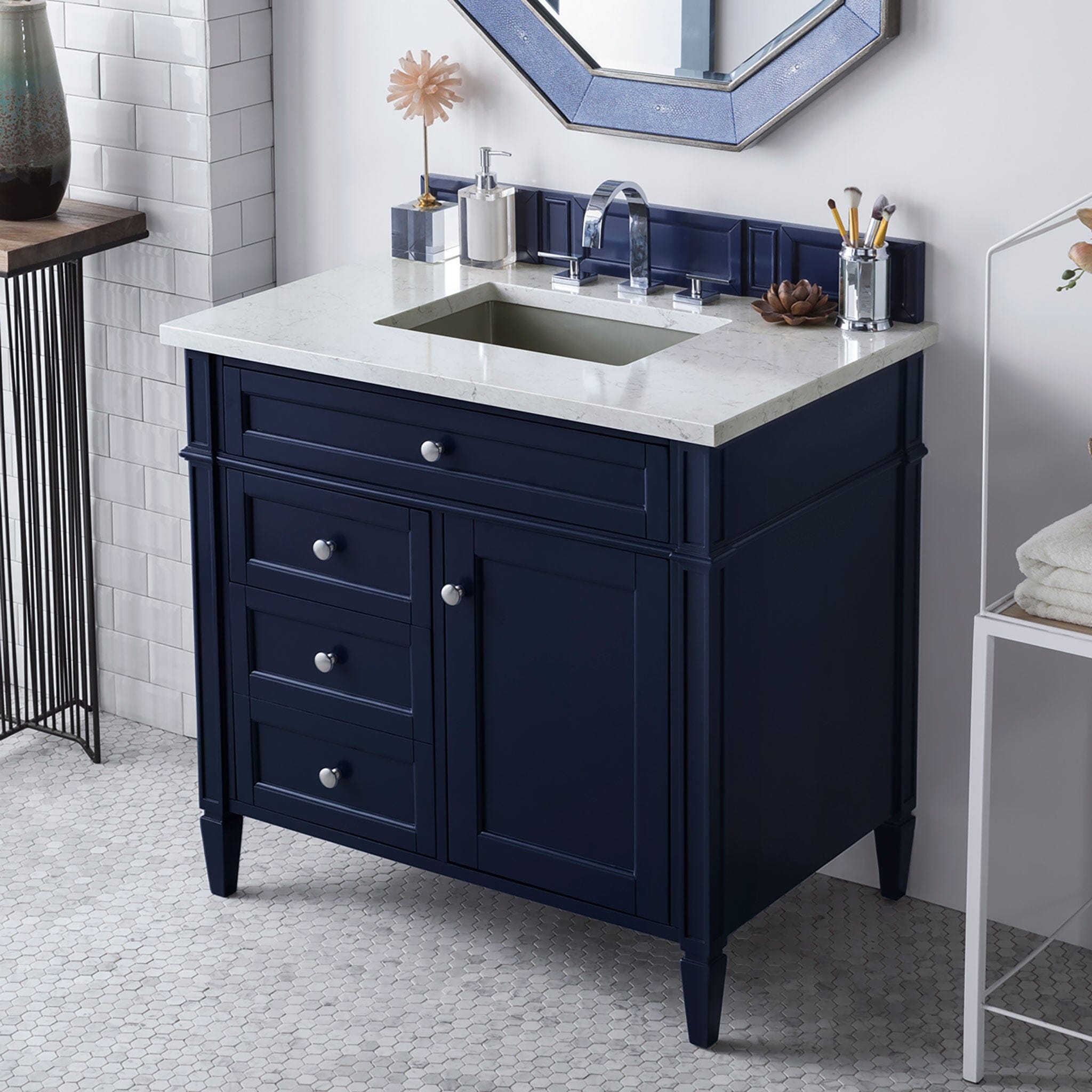 36 Brittany Single Bathroom Vanity, Victory Blue – Vanities Depot