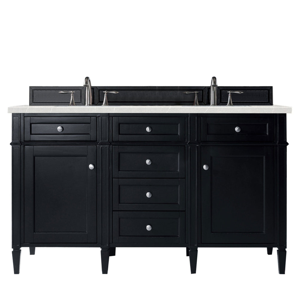 60" Brittany Double Bathroom Vanity, Black Onyx Vanities Depot