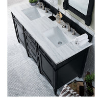 60" Brittany Double Bathroom Vanity, Black Onyx - vanitiesdepot.com