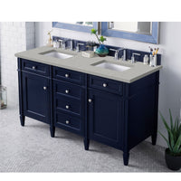 60" Brittany Double Bathroom Vanity, Victory Blue