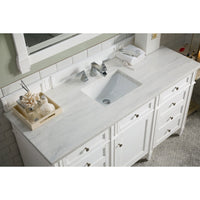60" Brittany Single Bathroom Vanity, Bright White - vanitiesdepot.com