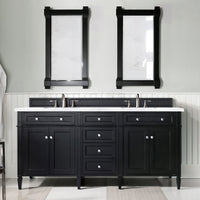 72" Brittany Double Bathroom Vanity, Black Onyx - vanitiesdepot.com
