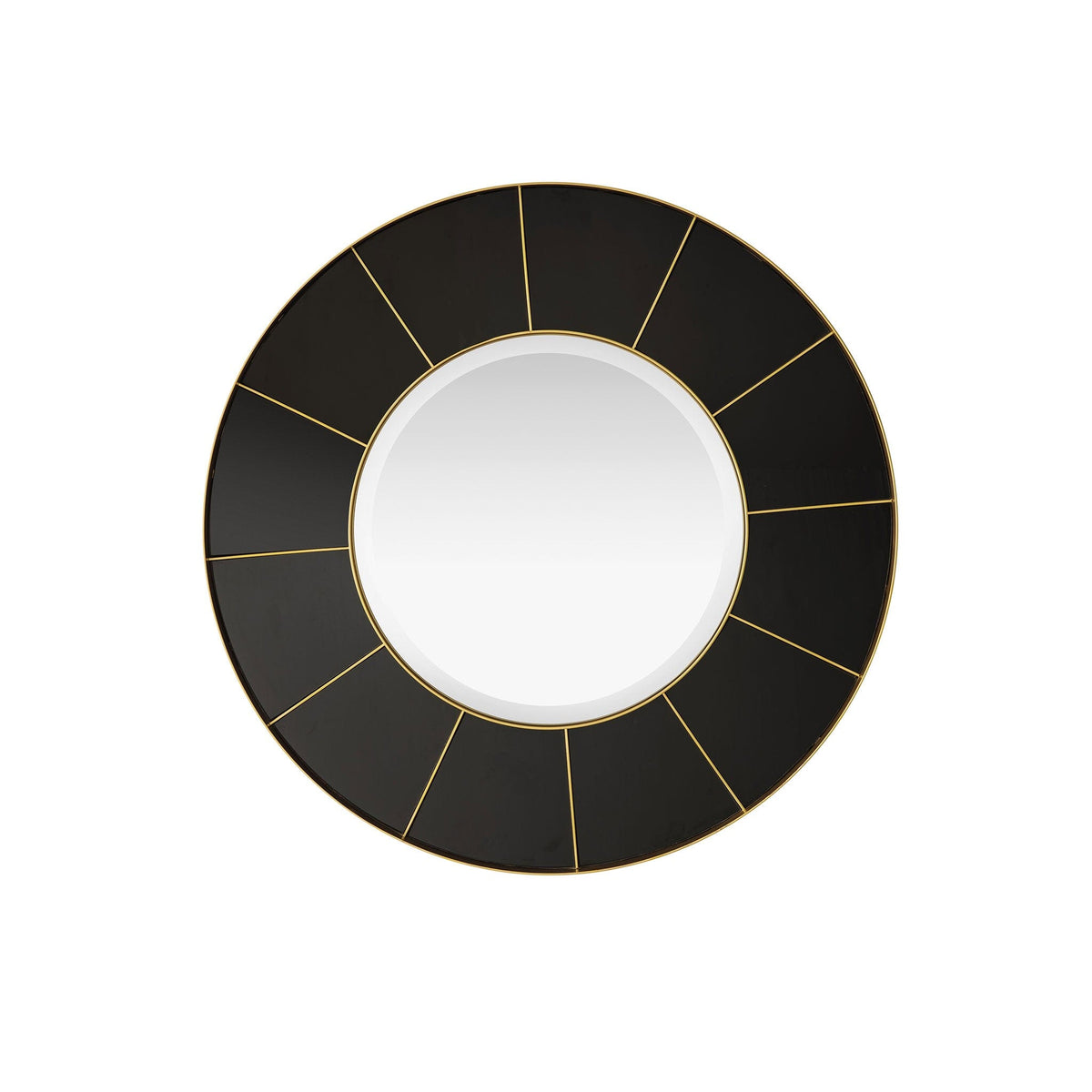 35.5" Compass Mirror, Black & Radiant Gold