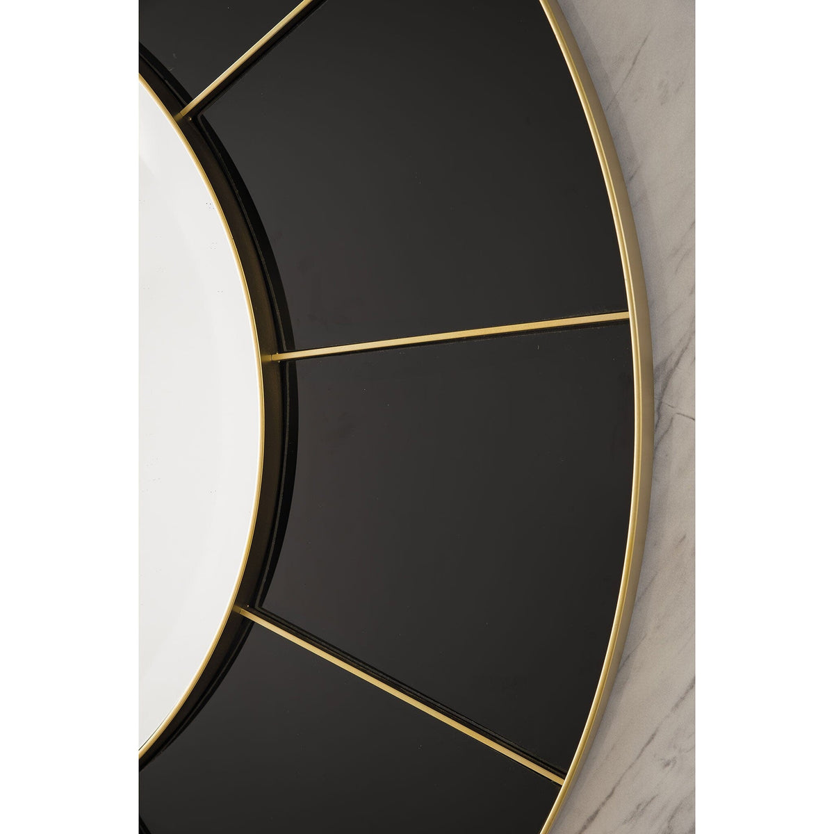 35.5" Compass Mirror, Black & Radiant Gold