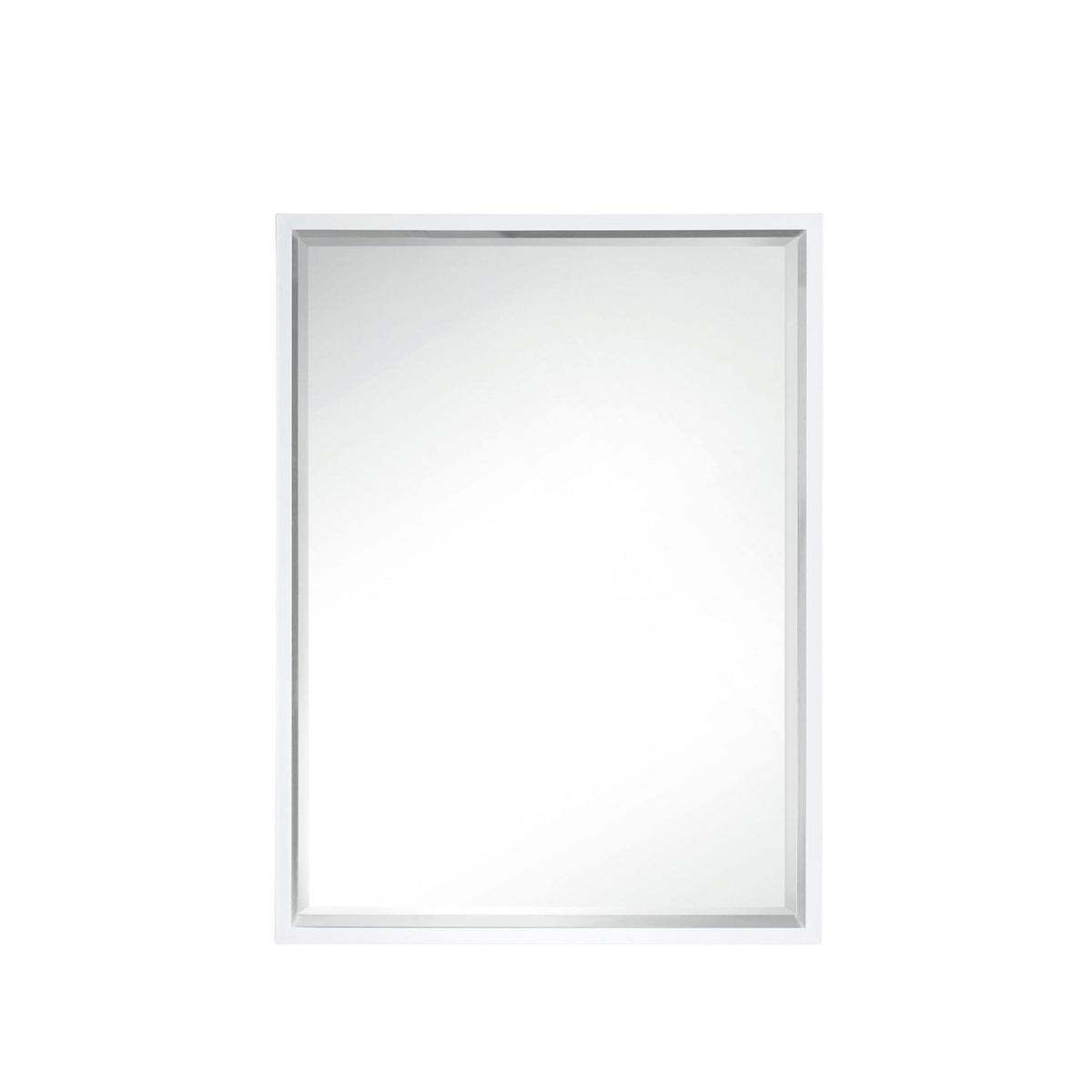 23.6" Milan Rectangular Cube Mirror, Glossy White