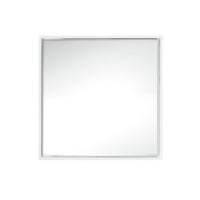 35.4" Milan Square Cube Mirror, Glossy White