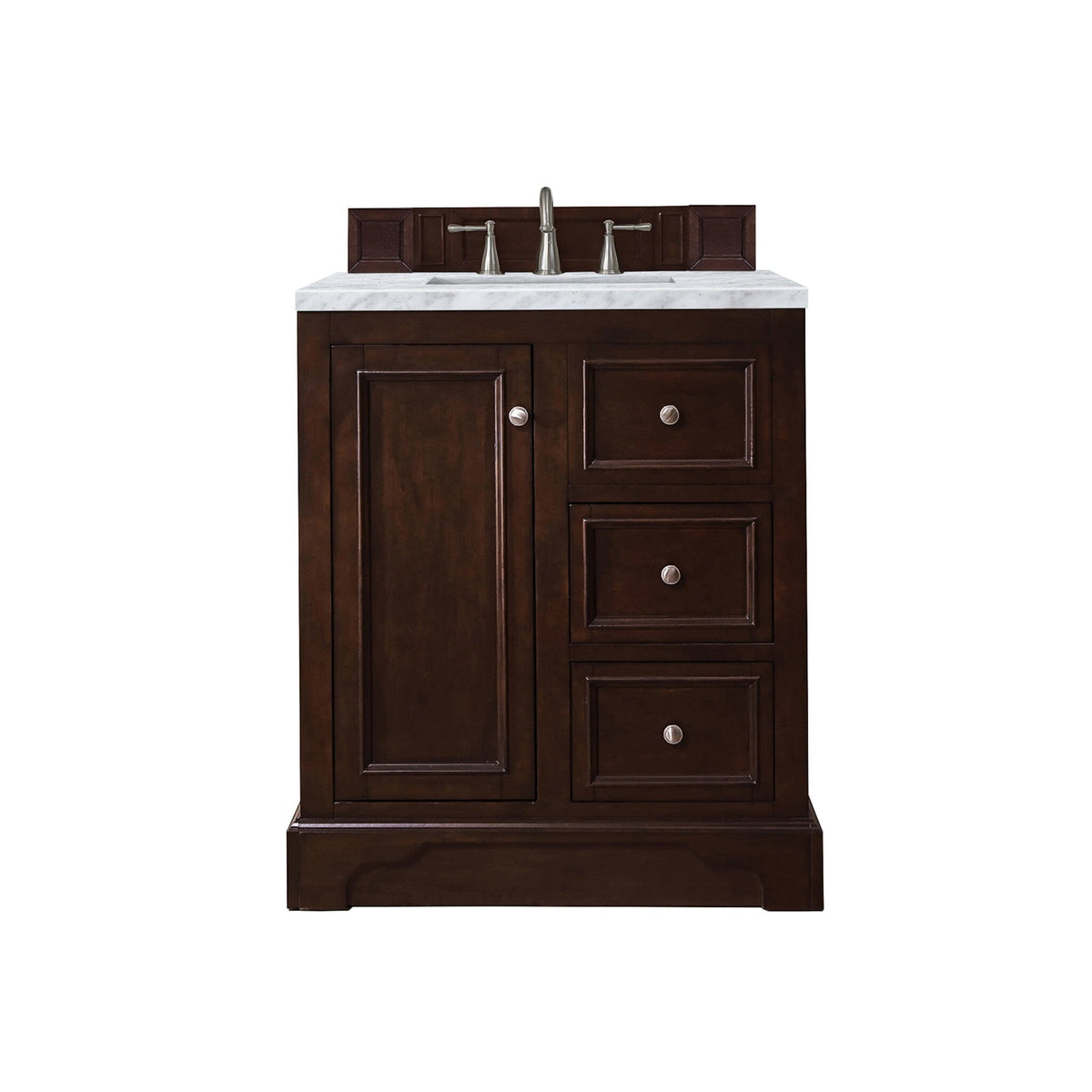 30" De Soto Single Bathroom Vanity, Burnished Mahogany - vanitiesdepot.com