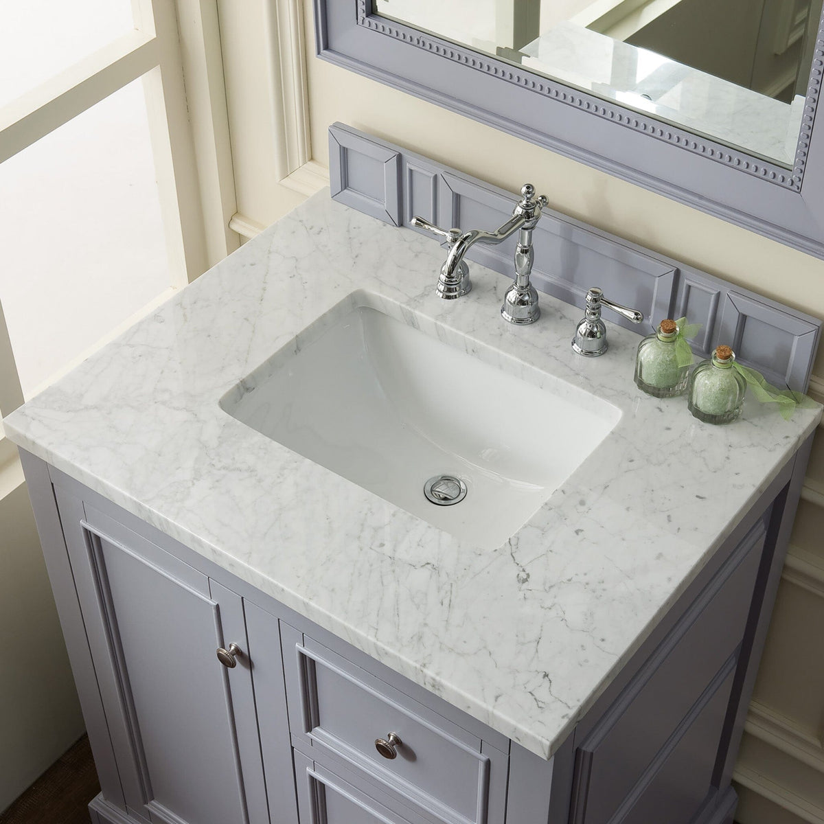 30" De Soto Single Bathroom Vanity, Silver Gray - vanitiesdepot.com