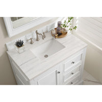 36" De Soto Single Bathroom Vanity, Bright White - vanitiesdepot.com