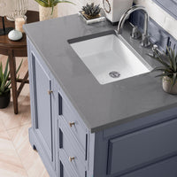 36" De Soto Single Bathroom Vanity, Silver Gray - vanitiesdepot.com