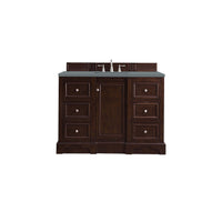 48" De Soto Single Bathroom Vanity, Burnished Mahogany w/ Cala Blue Top