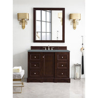 48" De Soto Single Bathroom Vanity, Burnished Mahogany w/ Cala Blue Top