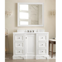 48" De Soto Single Bathroom Vanity, Bright White - vanitiesdepot.com
