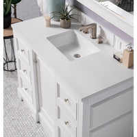 48" De Soto Single Bathroom Vanity, Bright White - vanitiesdepot.com