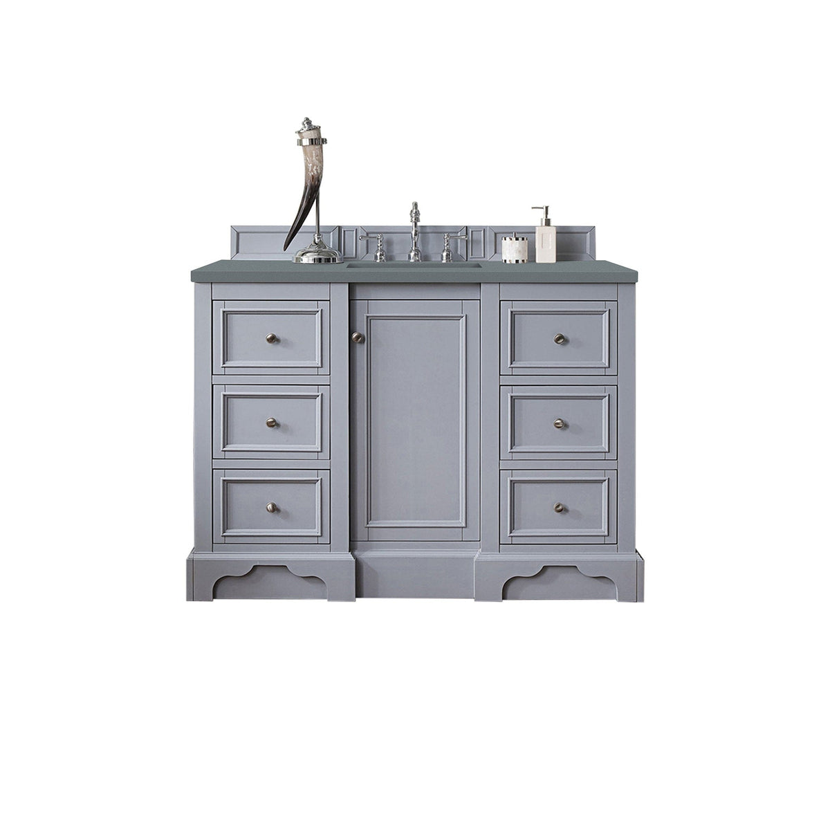 48" De Soto Single Bathroom Vanity, Silver Gray w/ Cala Blue Top