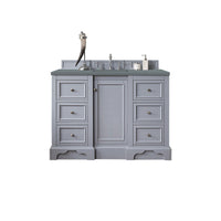 48" De Soto Single Bathroom Vanity, Silver Gray w/ Cala Blue Top