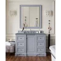 48" De Soto Single Bathroom Vanity, Silver Gray w/ Cala Blue Top