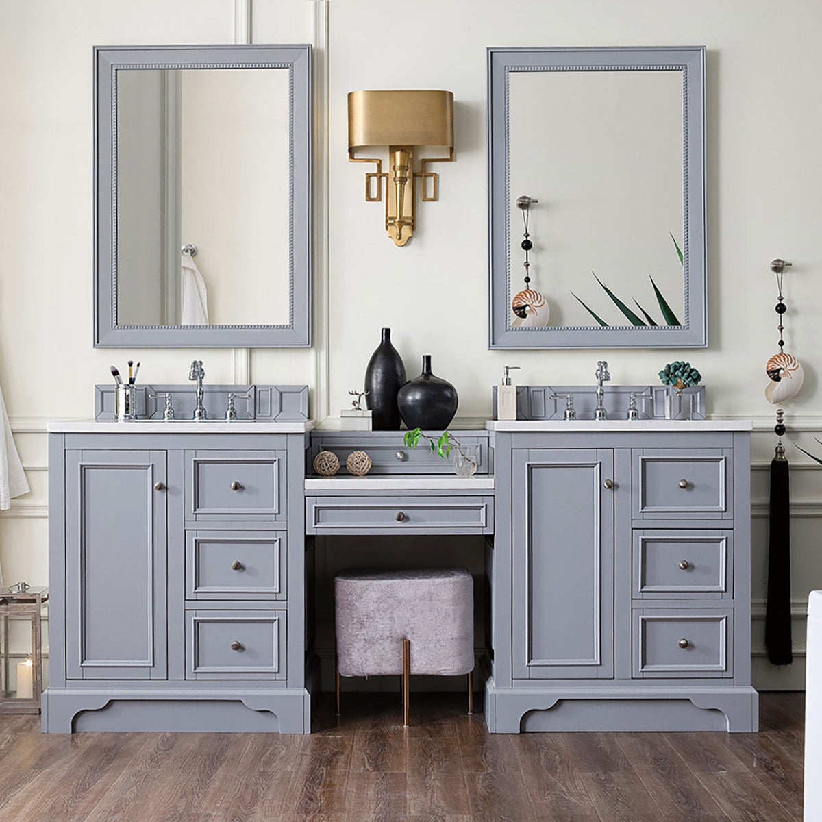 82” De Soto Silver Gray Double Sink Vanity – Vanities Depot