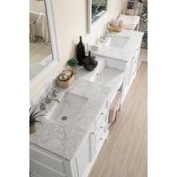 94" De Soto Double Bathroom Vanity with Makeup Counter, Bright White - vanitiesdepot.com