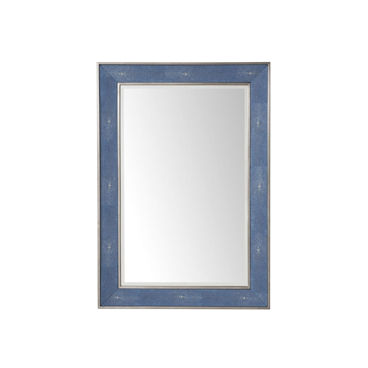 28" Element Mirror, Silver with Delft Blue