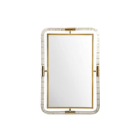 30" South Beach Mirror, Polished Gold and Lucite