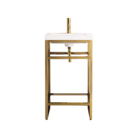 20" Boston Single Sink Console, Radiant Gold w/ White Glossy Resin Countertop