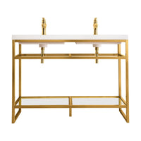 47" Boston Double Sink Console, Radiant Gold