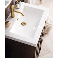24" Alicante' Single Bathroom Vanity, Mid Century Acacia, Radiant Gold Base