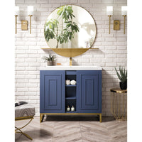 39.5" Alicante' Single Bathroom Vanity, Azure Blue w/ Radiant Gold Base
