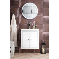 24" Linden Single Wall Mounted Bathroom Vanity, Glossy White