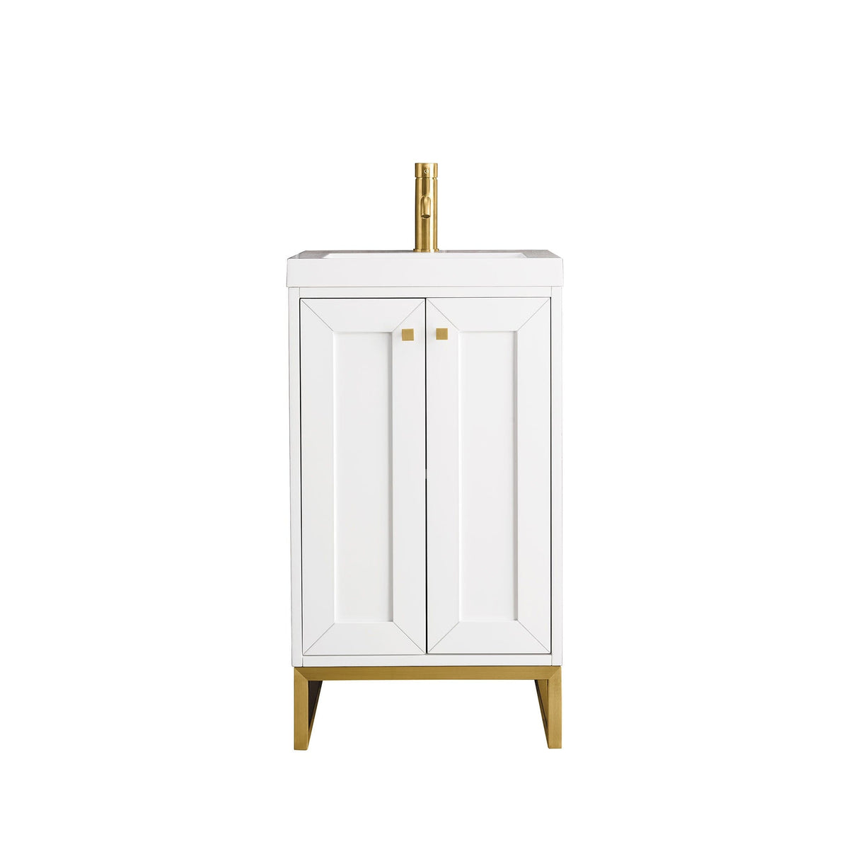 20" Chianti Single Bathroom Vanity, Glossy White, Radiant Gold