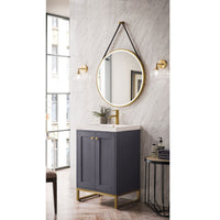24" Chianti Single Bathroom Vanity, Mineral Gray, Radiant Gold