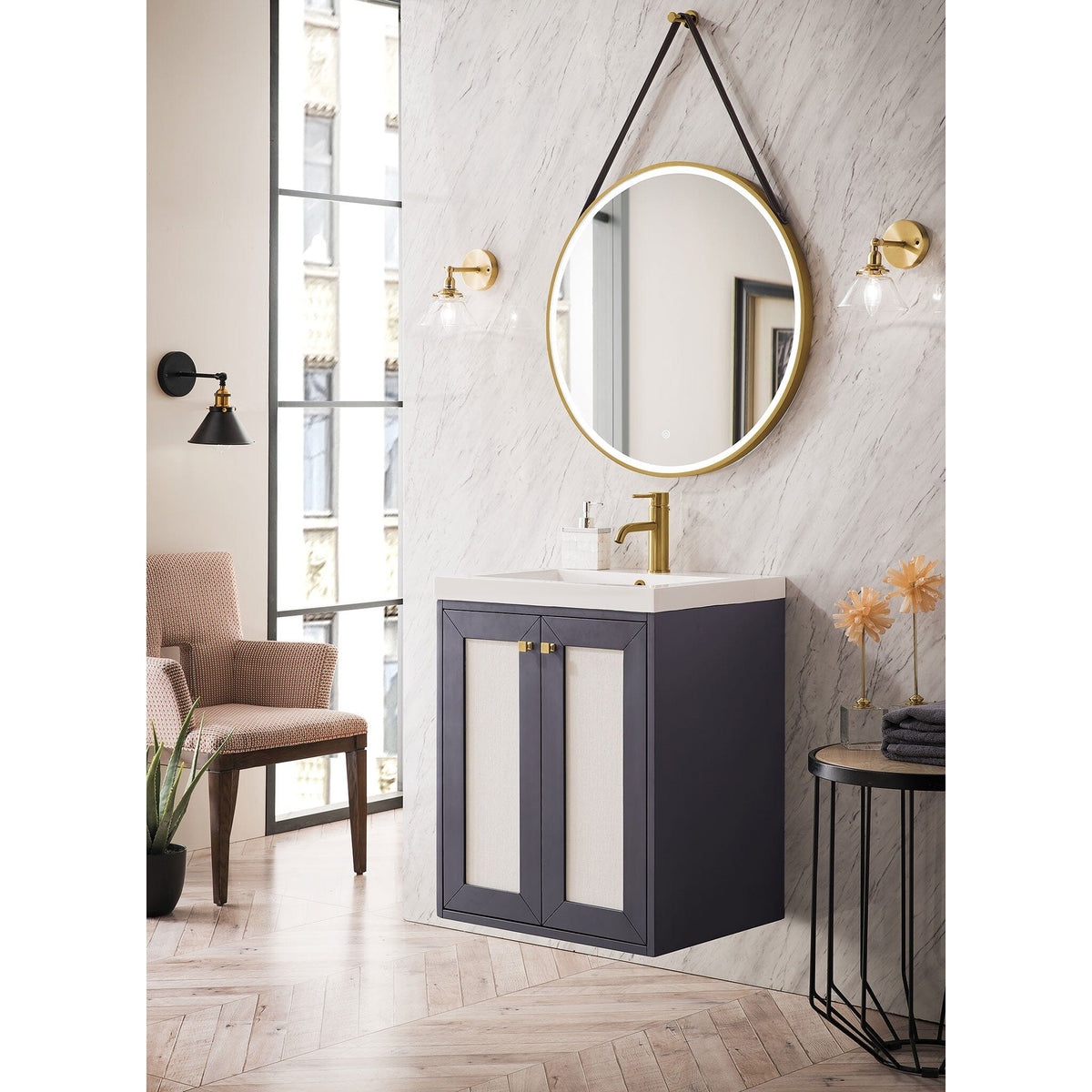 24" Chianti Single Bathroom Vanity, Mineral Gray