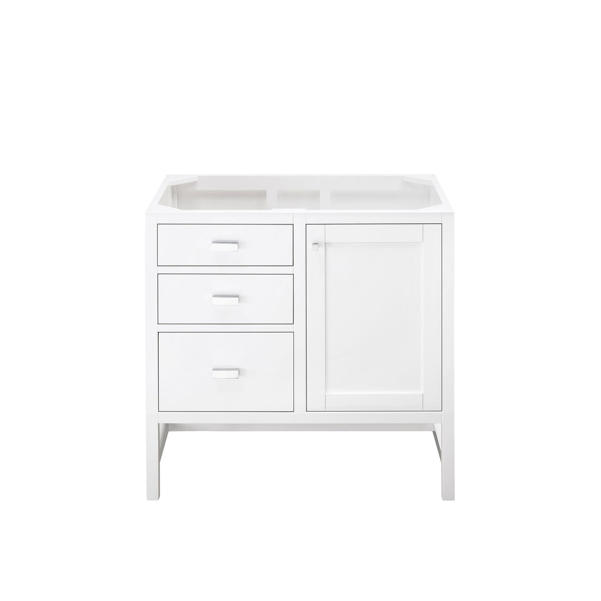 36" Addison Single Vanity Cabinet, Glossy White