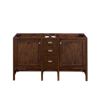 60" Addison Double Vanity Cabinet, Mid Century Acacia