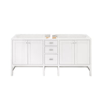72" Addison Double Vanity Cabinet, Glossy White