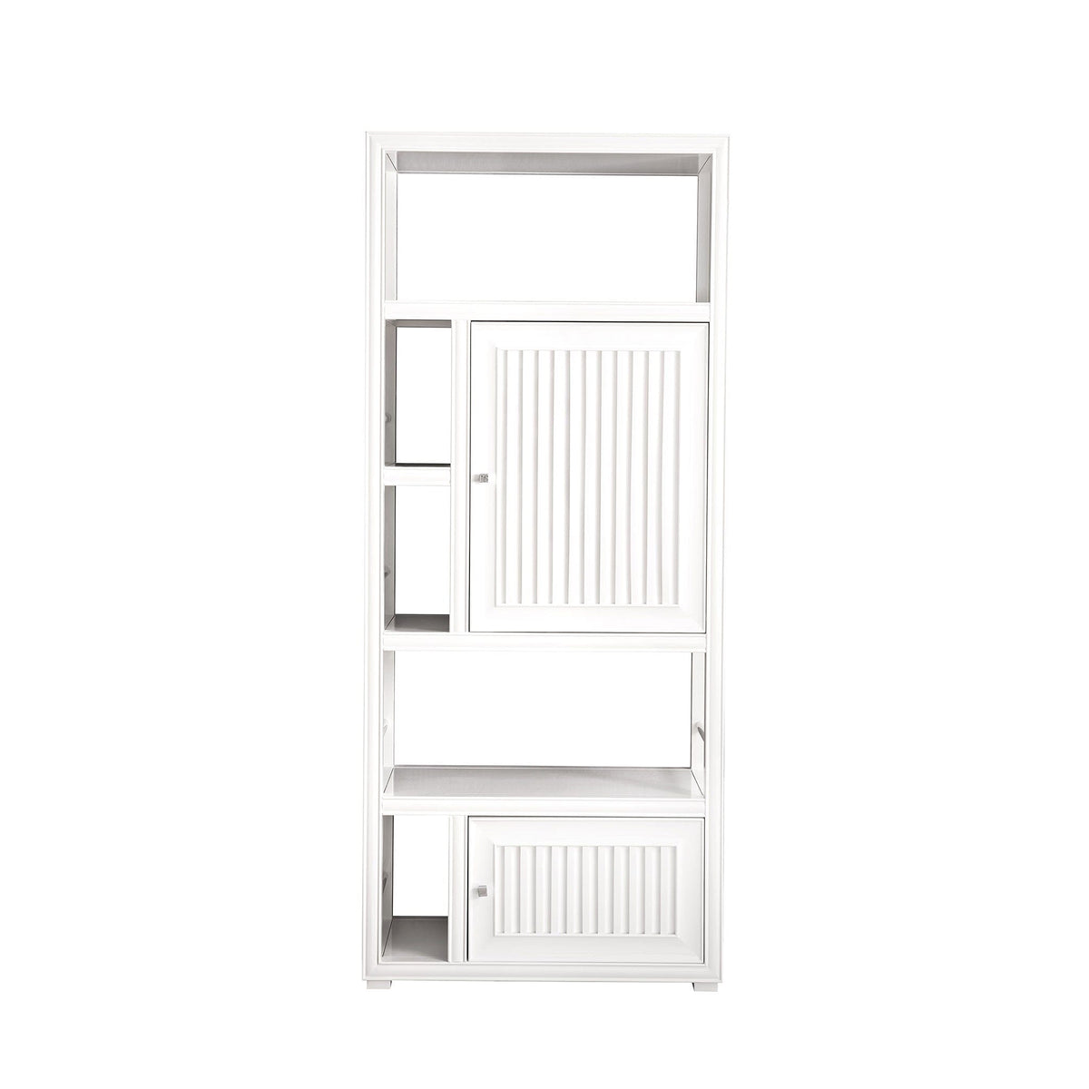30" Athens Bookcase Linen Cabinet, Glossy White