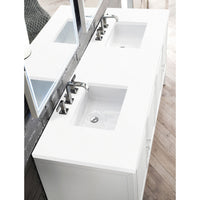 72" Athens Double Bathroom Vanity, Glossy White