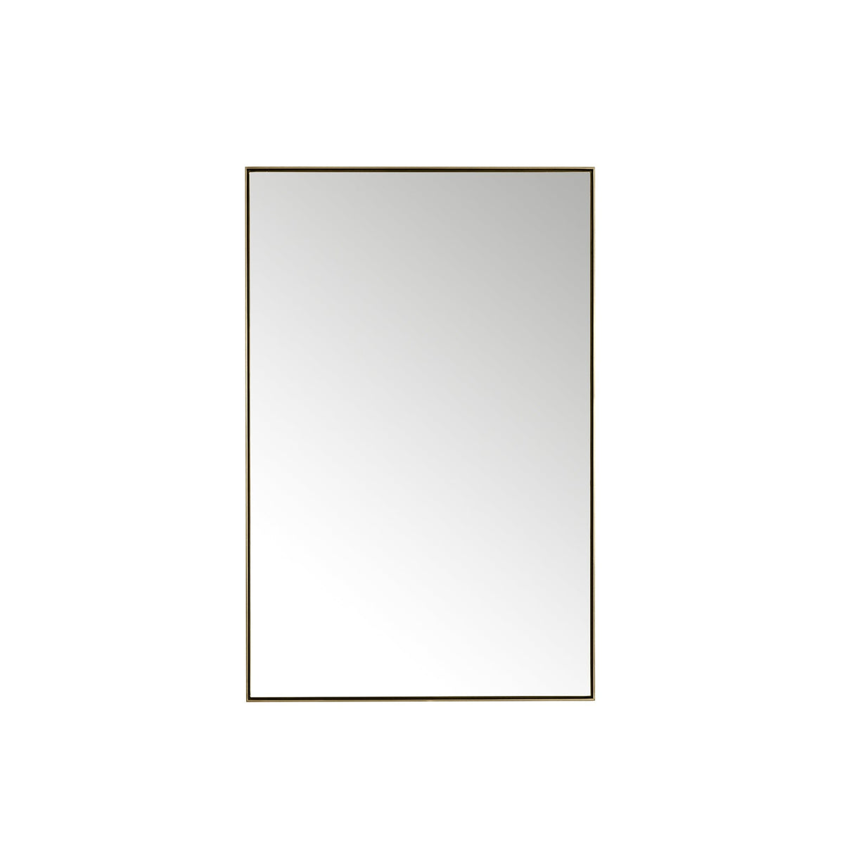 26" Rohe Rectangle Mirror, Champagne Brass