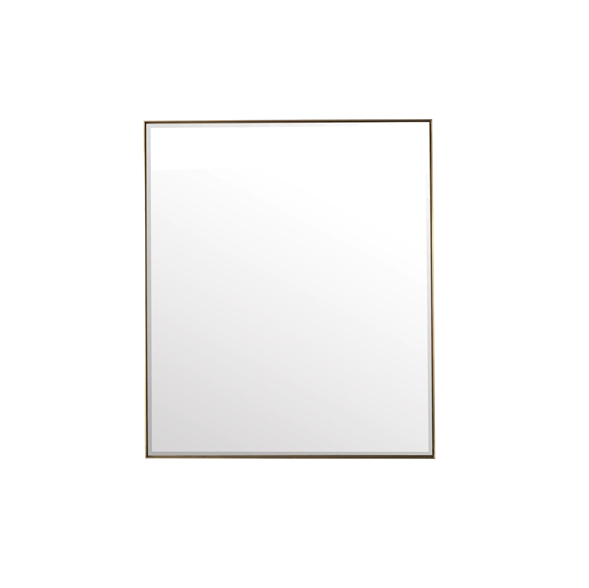 36" Rohe Rectangle Mirror, Champagne Brass